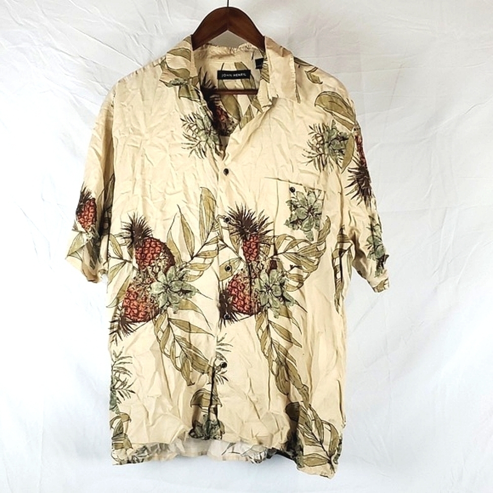 John‎ Henry Pineapple Tropical Hawaiian Shirt
